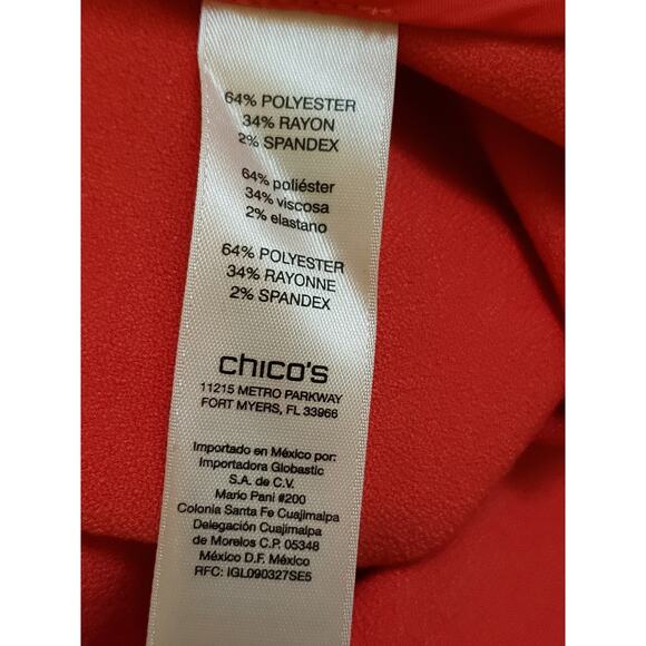 Chico's Gold Square Button Crepe Annatto Orange Boxy Jacket Size 3 (XL/16) - Picture 12 of 12
